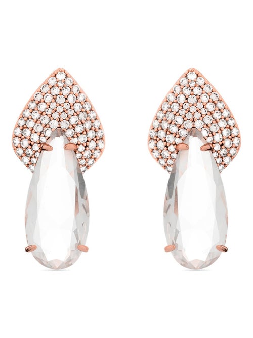 Boucles d'oreilles Luxenter avec zircon brillant finies en or jaune 18K - Salkil - Kiabi