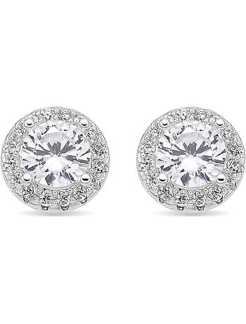 Boucles d'oreilles Luxenter avec zircone brillante et finition argentée - Shog