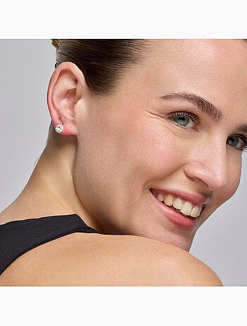 Boucles d'oreilles Luxenter avec zircone brillante et finition argentée - Shog