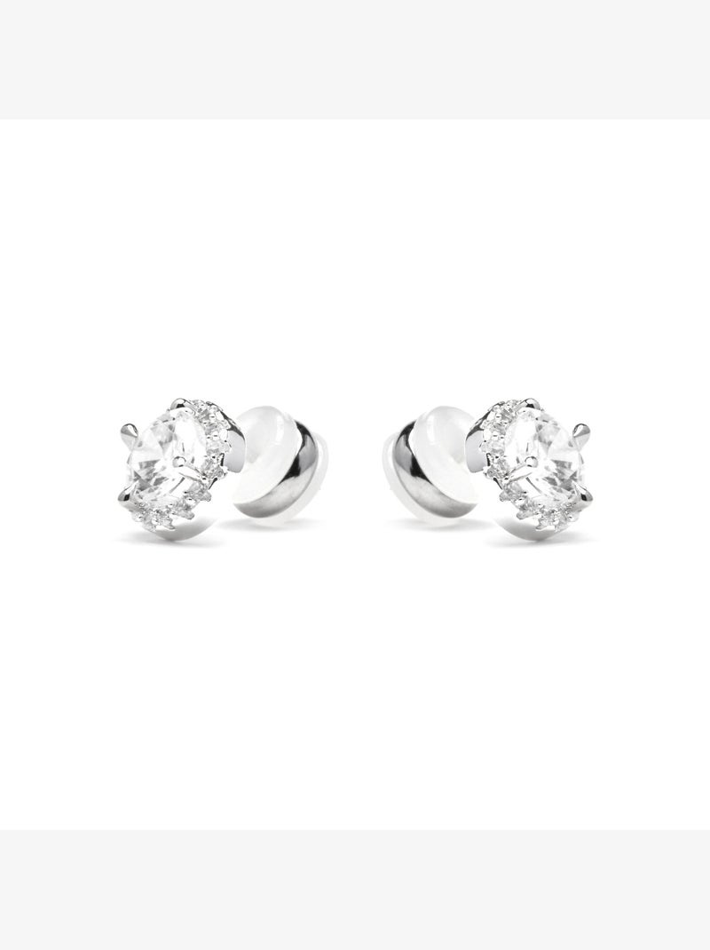 Boucles d'oreilles Luxenter avec zircone brillante et finition argentée - Shog Argent - Kiabi