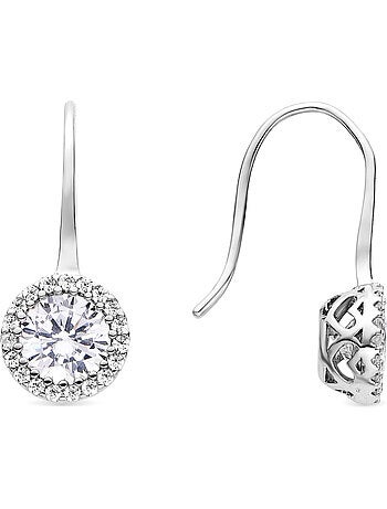 Boucles d'oreilles Luxenter avec zircone brillante, finition argent - Tisab