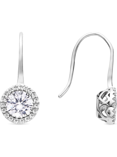 Boucles d'oreilles Luxenter avec zircone brillante, finition argent - Tisab - Kiabi