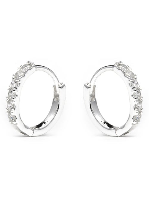 Boucles d'oreilles Luxenter avec zircone brillante, finition argentée - Leosba - Kiabi