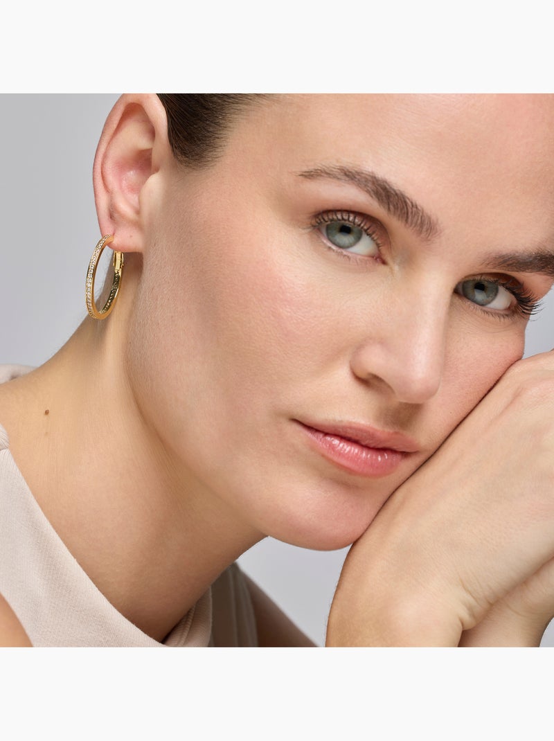 Boucles d'oreilles Luxenter avec zircone brillante, finition or 18 carats - Budix Argent - Kiabi