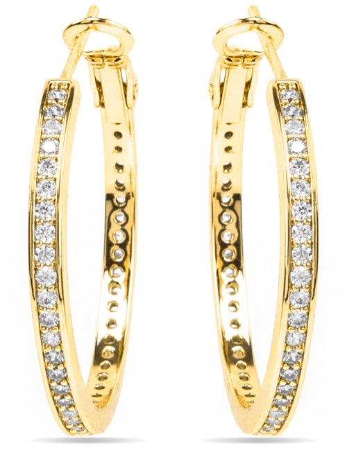 Boucles d'oreilles Luxenter avec zircone brillante, finition or 18 carats - Budix - Kiabi