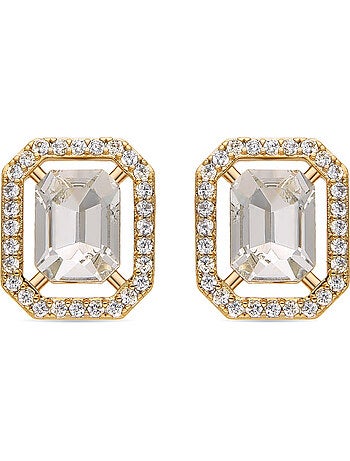Boucles d'oreilles Luxenter avec zircone brillante, finition or 18 carats - Surin