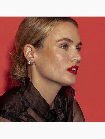 Boucles d'oreilles Luxenter avec zircone brillante, finition or 18 carats - Surin
