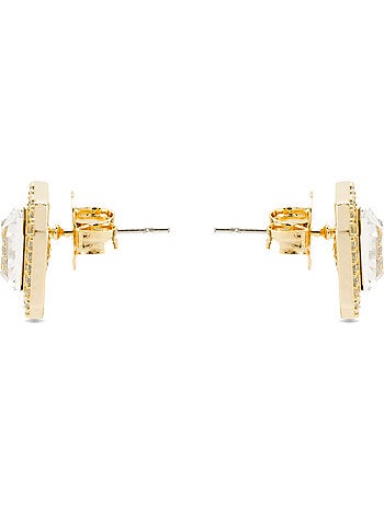 Boucles d'oreilles Luxenter avec zircone brillante, finition or 18 carats - Surin
