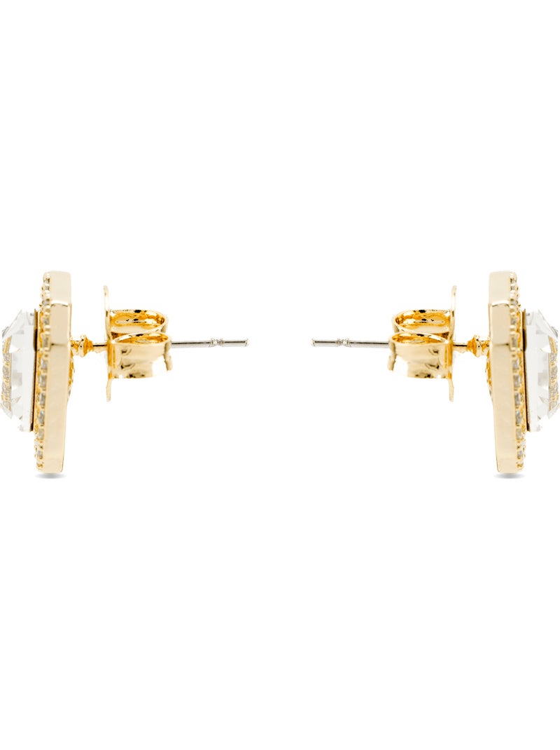 Boucles d'oreilles Luxenter avec zircone brillante, finition or 18 carats - Surin Argent - Kiabi