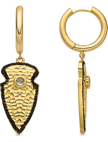 Boucles d'oreilles Luxenter avec zircone brillante, finition or 18k - Otla