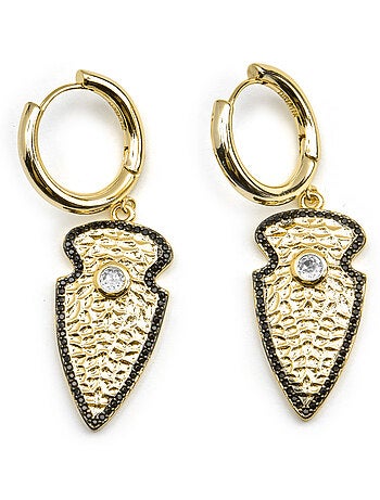 Boucles d'oreilles Luxenter avec zircone brillante, finition or 18k - Otla