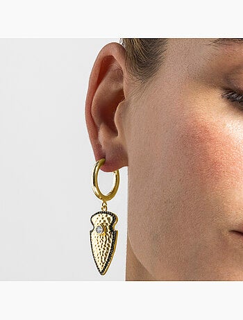 Boucles d'oreilles Luxenter avec zircone brillante, finition or 18k - Otla