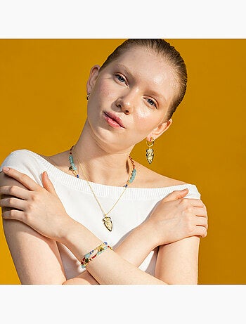 Boucles d'oreilles Luxenter avec zircone brillante, finition or 18k - Otla