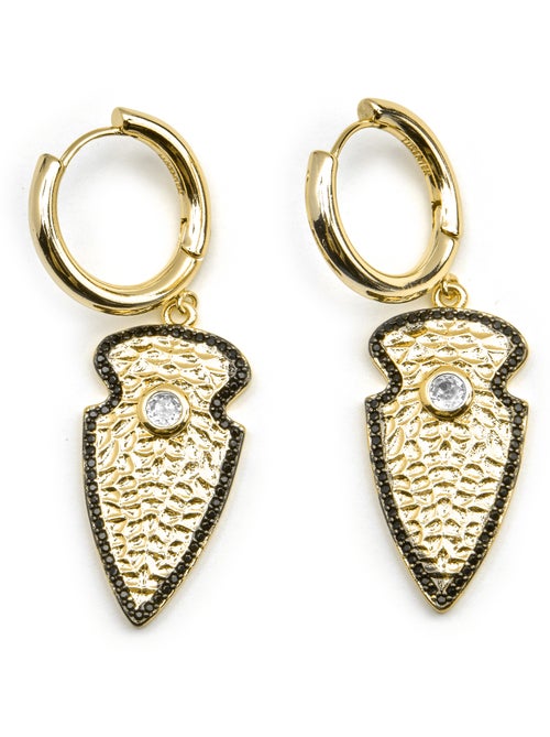 Boucles d'oreilles Luxenter avec zircone brillante, finition or 18k - Otla - Kiabi