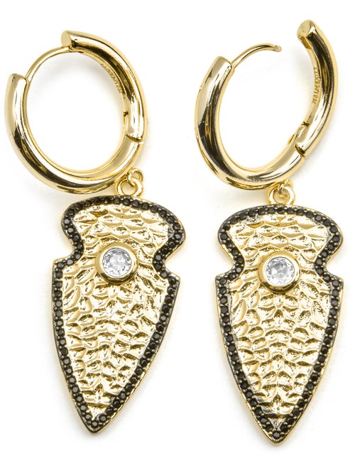 Boucles d'oreilles Luxenter avec zircone brillante, finition or 18k - Otla - Kiabi