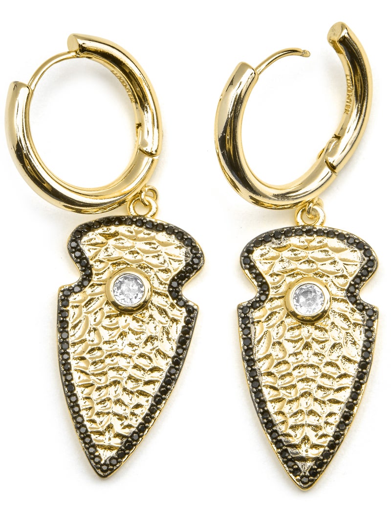 Boucles d'oreilles Luxenter avec zircone brillante, finition or 18k - Otla Blanc - Kiabi