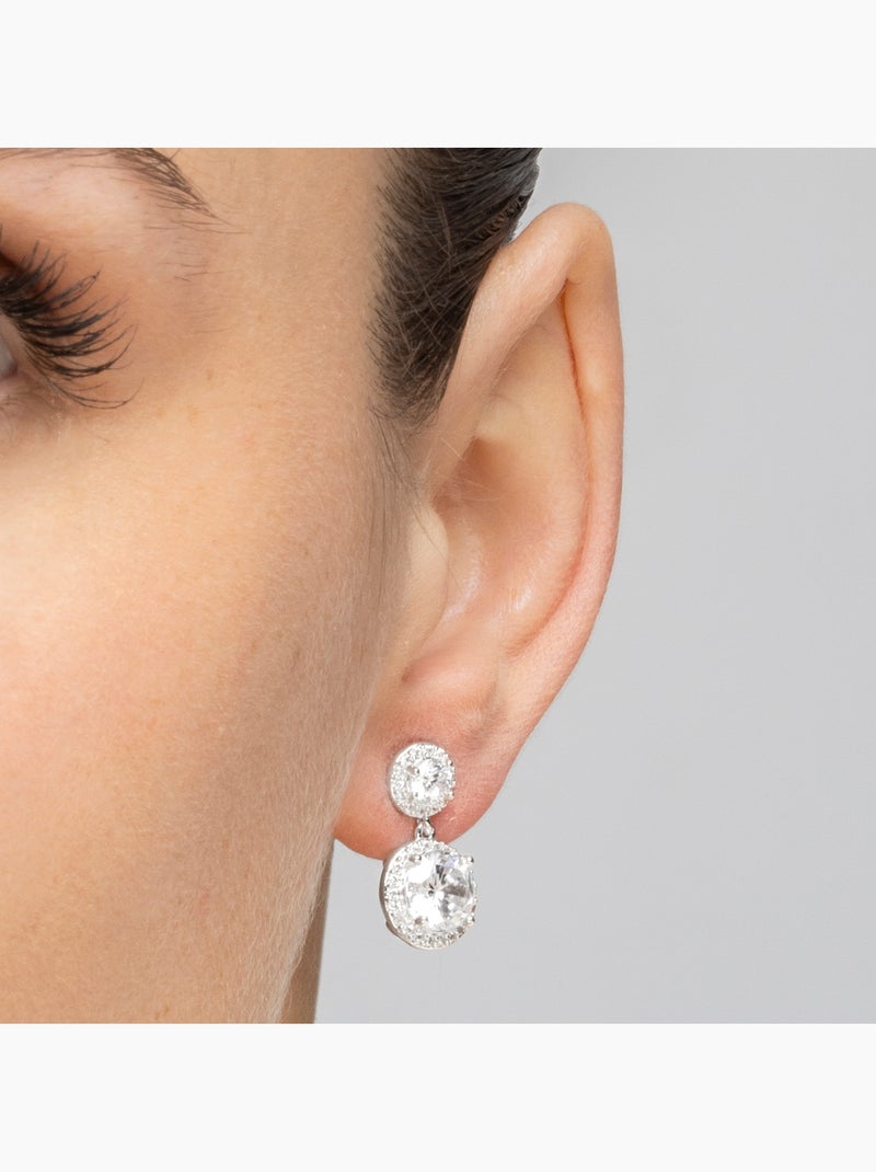 Boucles d'oreilles Luxenter avec Zirconia brillant - Anvoyra Blanc - Kiabi