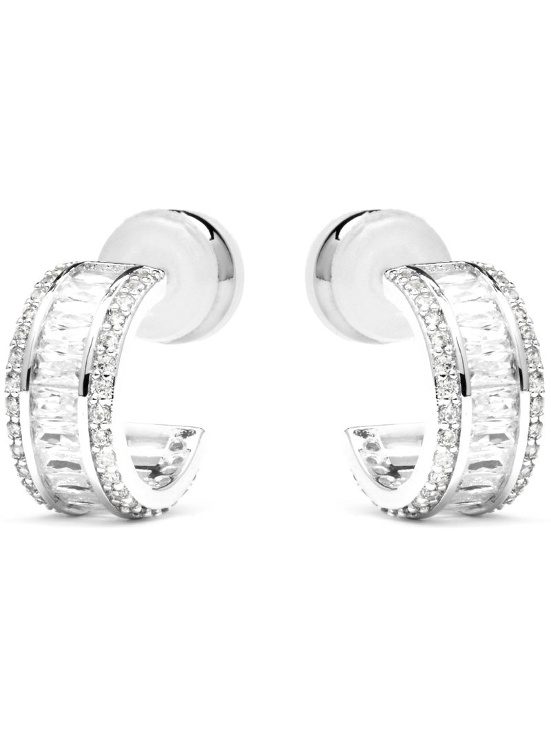 Boucles d'oreilles Luxenter avec Zirconia brillant - Squil Argent - Kiabi