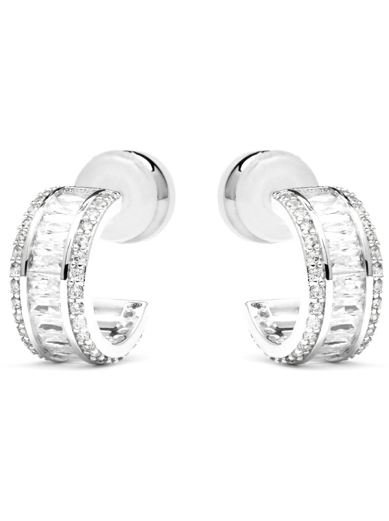 Boucles d'oreilles Luxenter avec Zirconia brillant - Squil Blanc - Kiabi