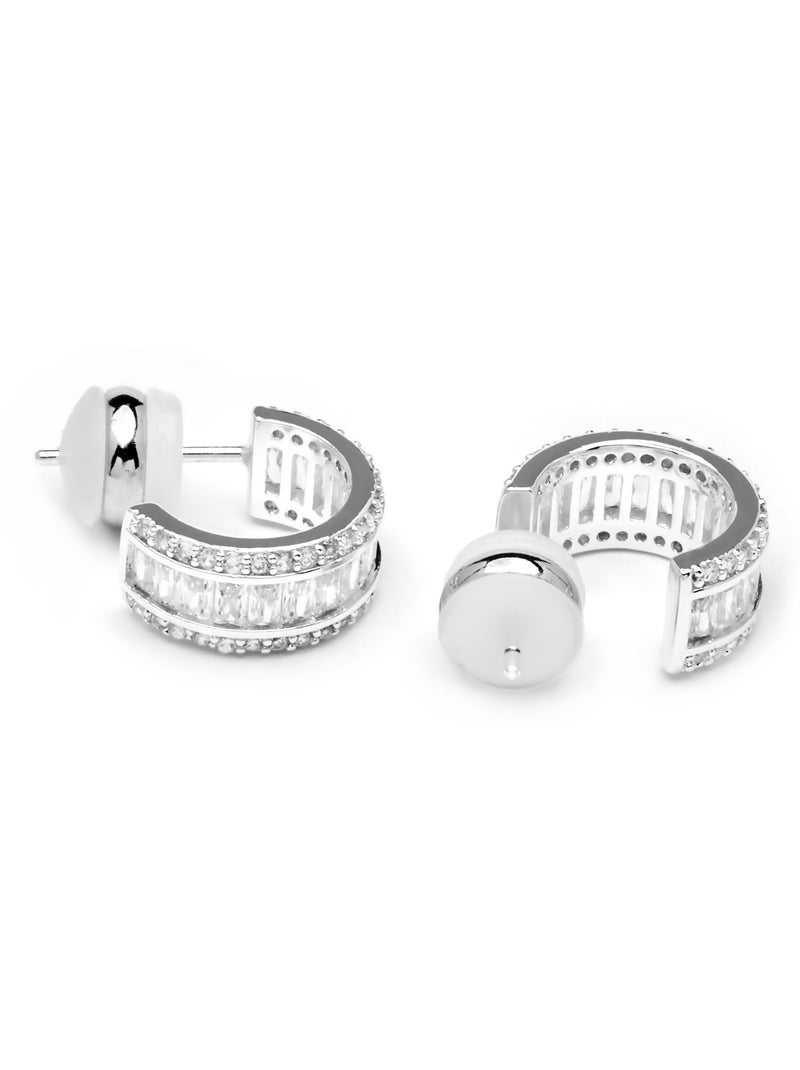 Boucles d'oreilles Luxenter avec Zirconia brillant - Squil Blanc - Kiabi