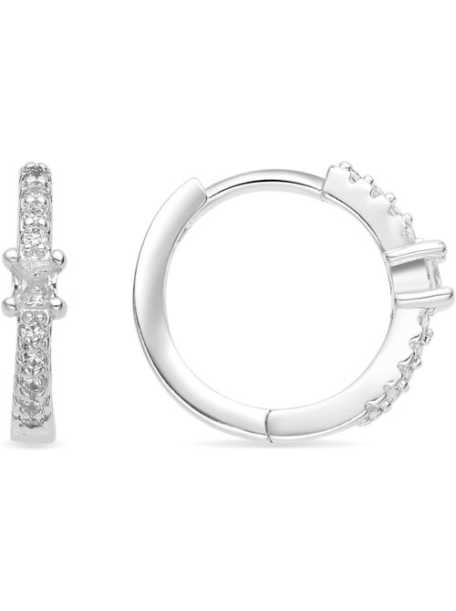 Boucles d'oreilles Luxenter avec Zirconia brillant finition argentée - Duia - Kiabi