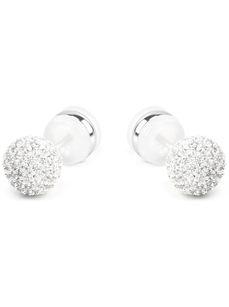 Boucles d'oreilles Luxenter avec Zirconia brillant finition argentée - Gardsil Argent - Kiabi