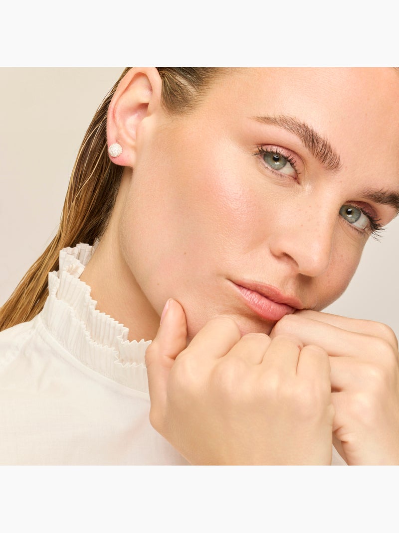 Boucles d'oreilles Luxenter avec Zirconia brillant finition argentée - Gardsil Blanc - Kiabi