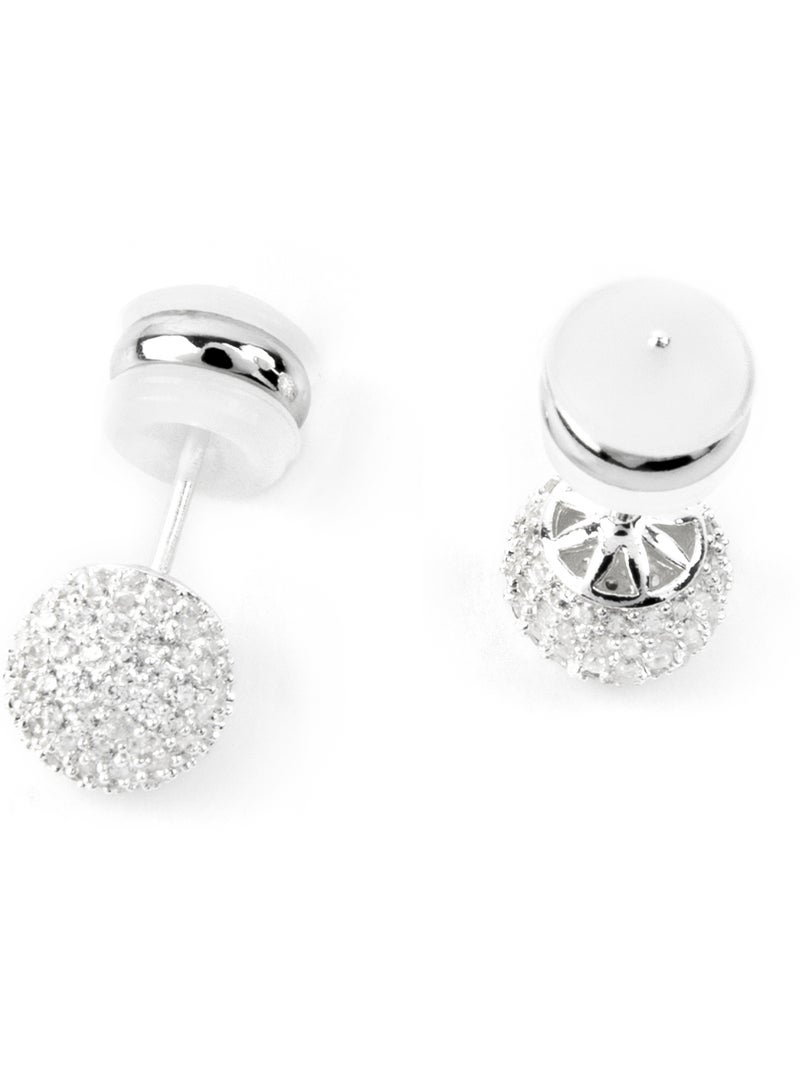 Boucles d'oreilles Luxenter avec Zirconia brillant finition argentée - Gardsil Blanc - Kiabi