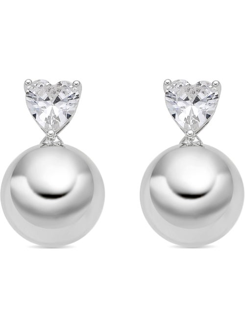Boucles d'oreilles Luxenter avec Zirconia brillant finition argentée - Miora - Kiabi