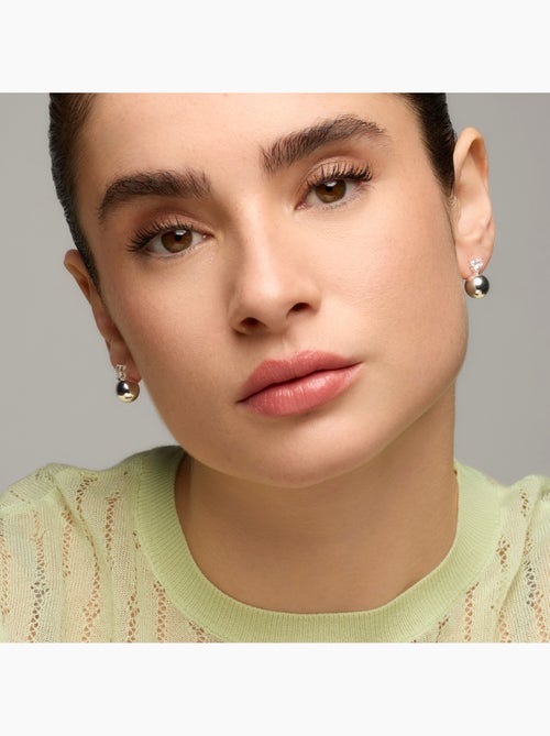 Boucles d'oreilles Luxenter avec Zirconia brillant finition argentée - Miora - Kiabi