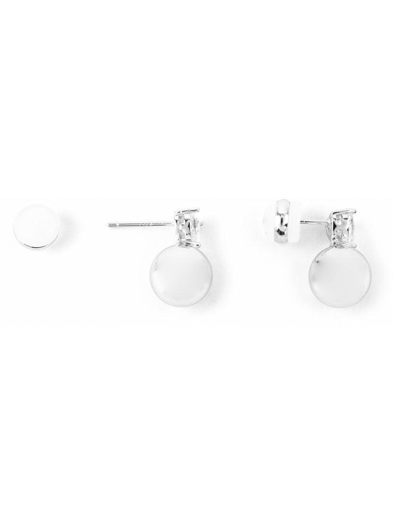 Boucles d'oreilles Luxenter avec Zirconia brillant finition argentée - Miora Blanc - Kiabi