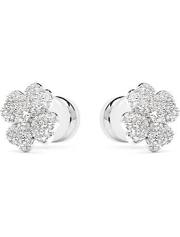 Boucles d'oreilles Luxenter avec Zirconia brillant finition argentée - Noxi