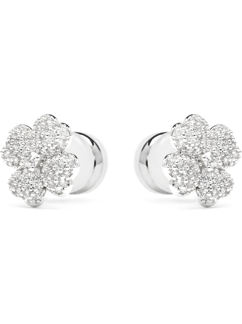 Boucles d'oreilles Luxenter avec Zirconia brillant finition argentée - Noxi Argent - Kiabi