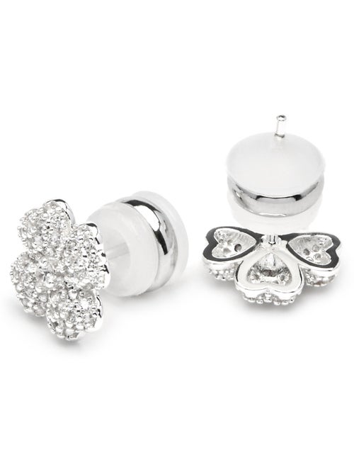 Boucles d'oreilles Luxenter avec Zirconia brillant finition argentée - Noxi - Kiabi