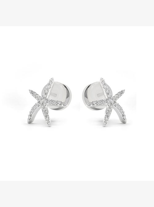 Boucles d'oreilles Luxenter avec Zirconia brillant finition argentée - Nusde - Kiabi