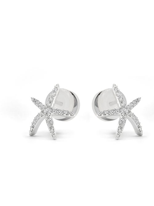 Boucles d'oreilles Luxenter avec Zirconia brillant finition argentée - Nusde - Kiabi