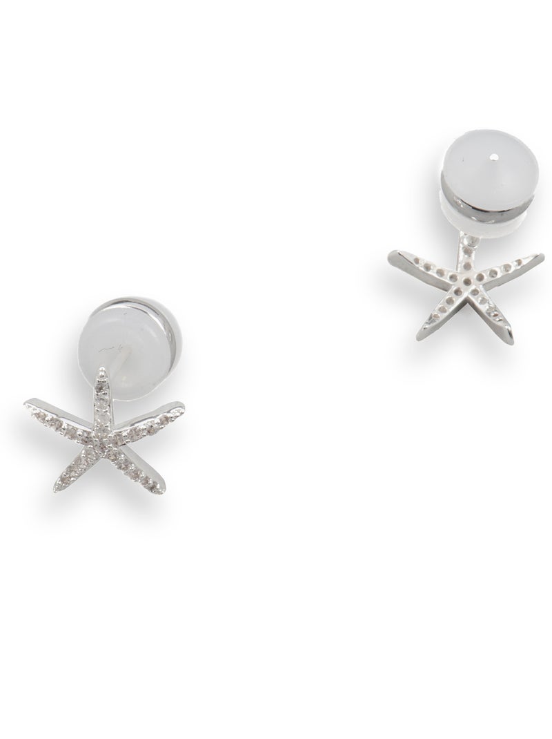 Boucles d'oreilles Luxenter avec Zirconia brillant finition argentée - Nusde Blanc - Kiabi