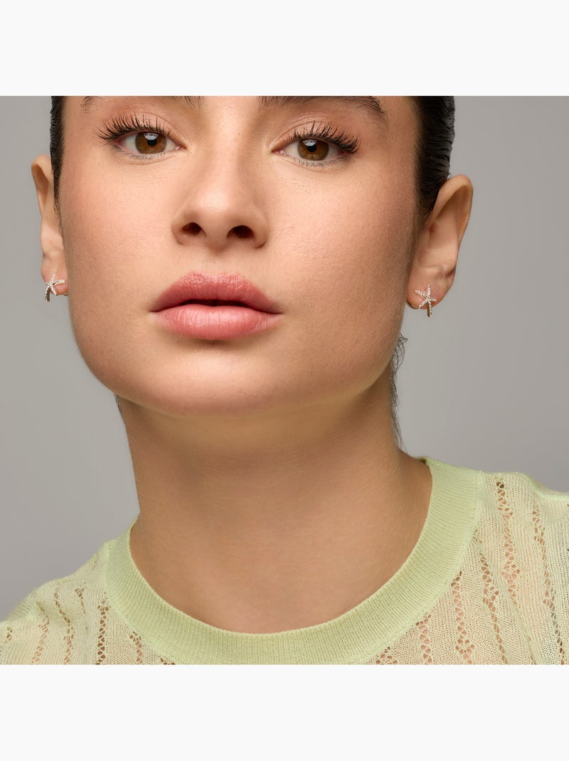 Boucles d'oreilles Luxenter avec Zirconia brillant finition argentée - Nusde Blanc - Kiabi