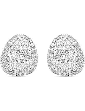 Boucles d'oreilles Luxenter avec Zirconia brillant finition argentée - Oreao