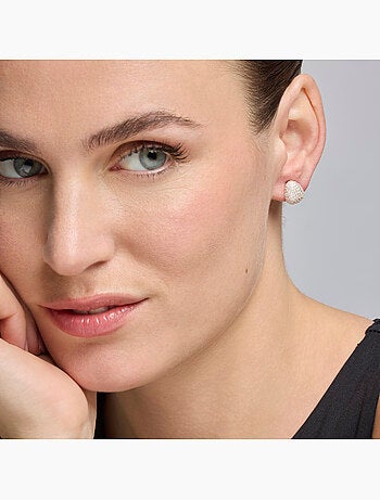 Boucles d'oreilles Luxenter avec Zirconia brillant finition argentée - Oreao