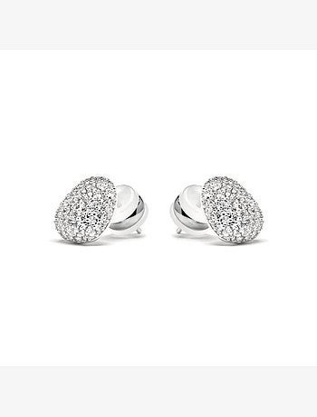 Boucles d'oreilles Luxenter avec Zirconia brillant finition argentée - Oreao