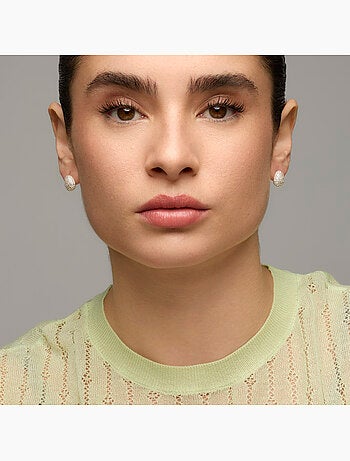 Boucles d'oreilles Luxenter avec Zirconia brillant finition argentée - Oreao