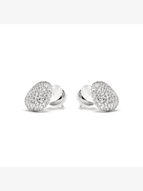 Boucles d'oreilles Luxenter avec Zirconia brillant finition argentée - Oreao - Kiabi