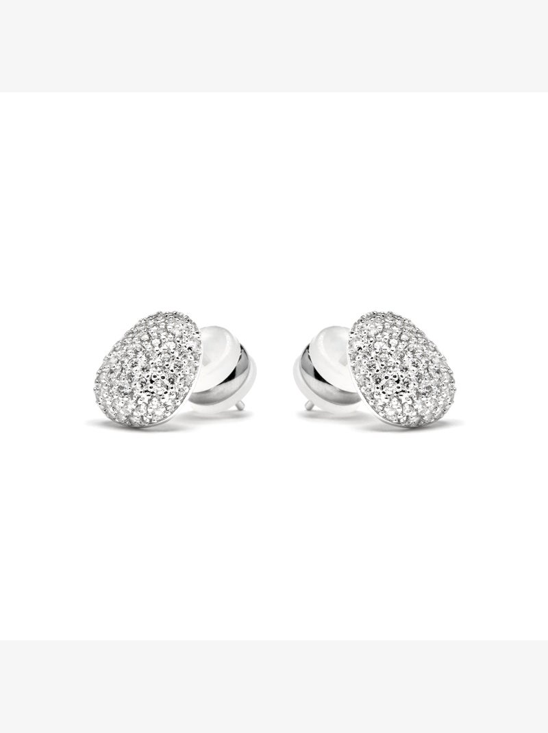 Boucles d'oreilles Luxenter avec Zirconia brillant finition argentée - Oreao Argent - Kiabi