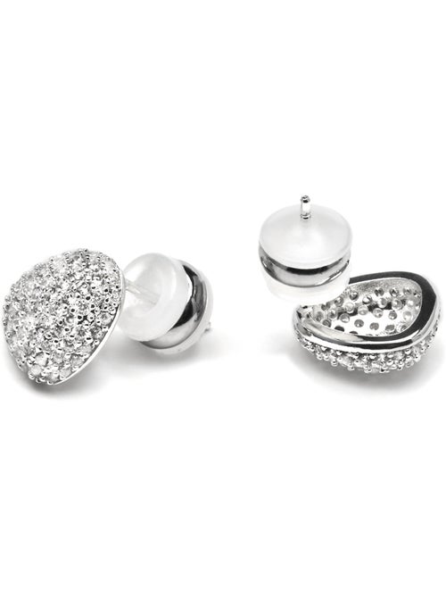 Boucles d'oreilles Luxenter avec Zirconia brillant finition argentée - Oreao - Kiabi