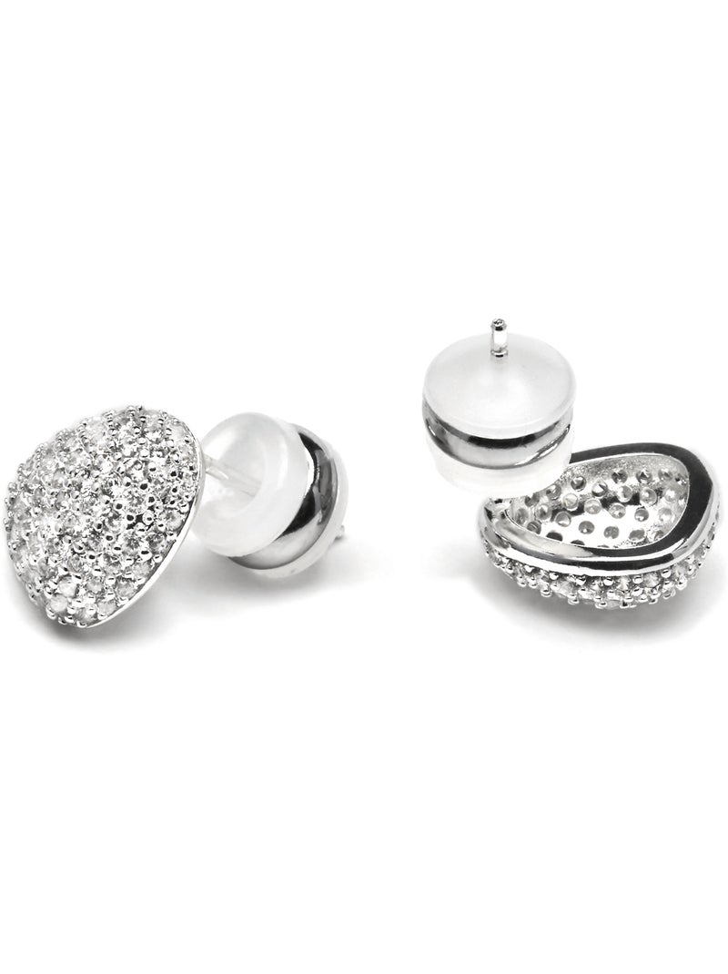 Boucles d'oreilles Luxenter avec Zirconia brillant finition argentée - Oreao Blanc - Kiabi