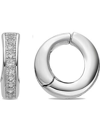 Boucles d'oreilles Luxenter avec Zirconia brillant finition argentée - Ortim
