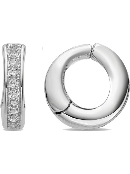 Boucles d'oreilles Luxenter avec Zirconia brillant finition argentée - Ortim - Kiabi