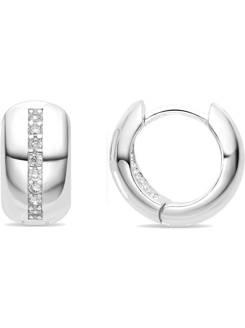 Boucles d'oreilles Luxenter avec Zirconia brillant finition argentée - Shapa - Kiabi