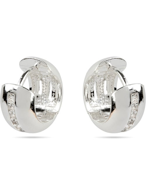 Boucles d'oreilles Luxenter avec Zirconia brillant finition argentée - Shapa - Kiabi